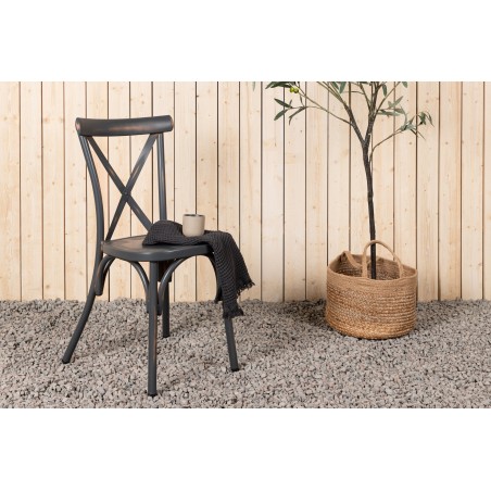 Söögitool Tablas 2-pakendis alumiinium - must 