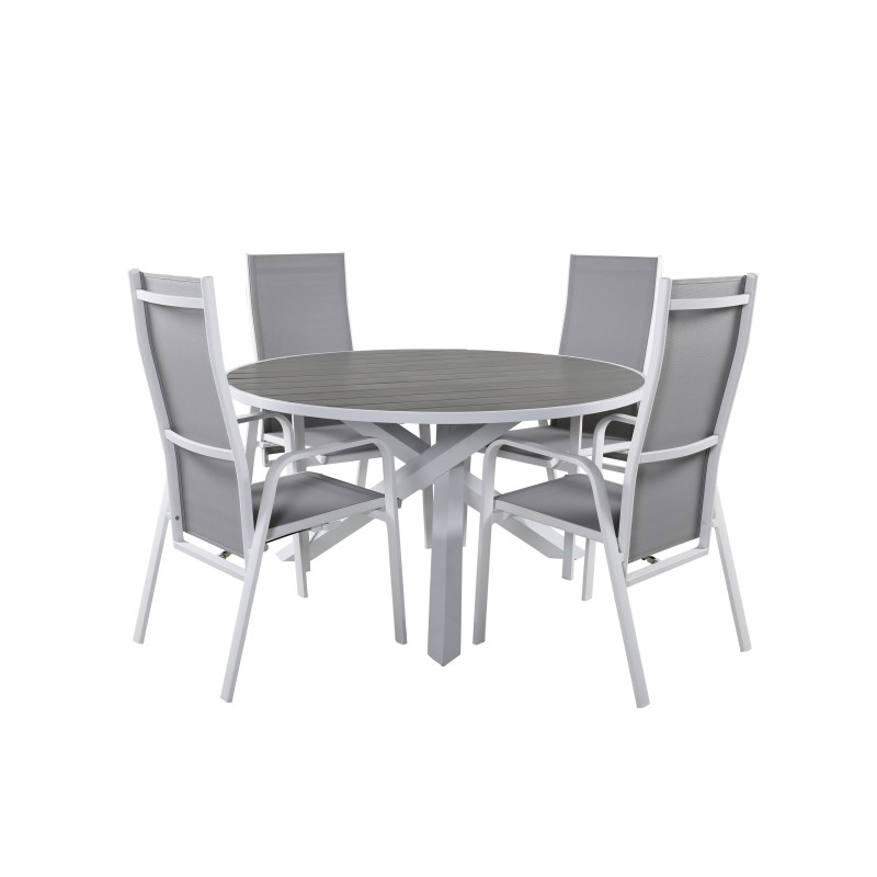 Parma laud ø 140 - valge/hall - Copacabana toolid - valge/hall 4