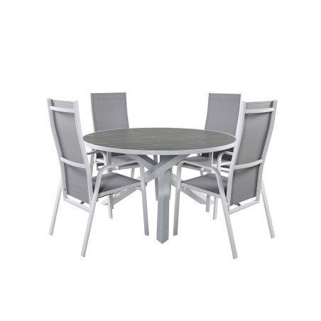 Parma laud ø 140 - valge/hall - Copacabana toolid - valge/hall 4