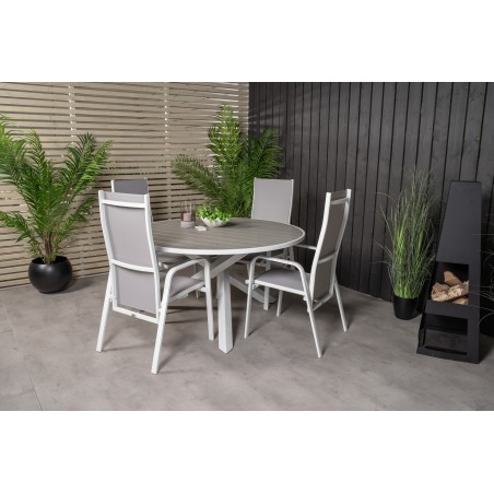 Parma laud ø 140 - valge/hall - Copacabana toolid - valge/hall 4