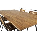 Chan söögilaud - must teras / akaatsia (tiikpuu välimus) - 200 cm + Bois söögitool - must alumiinium / acacia_4