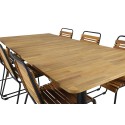 Julian söögilaud – Acacia – 210*100cm+Söögitoolid Bois – Must Alu / Acacia_6