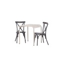 Borneo kohviku laud alumiinium- beež / Kvadrat 70*70* +Alumiinium söögitool Tablas - must / _2tk