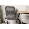 Holmbecki kohviku teras laud– must / ristkülikukujuline 55*70*74 + Bois söögitoolid teras – must / tumehall köis _2