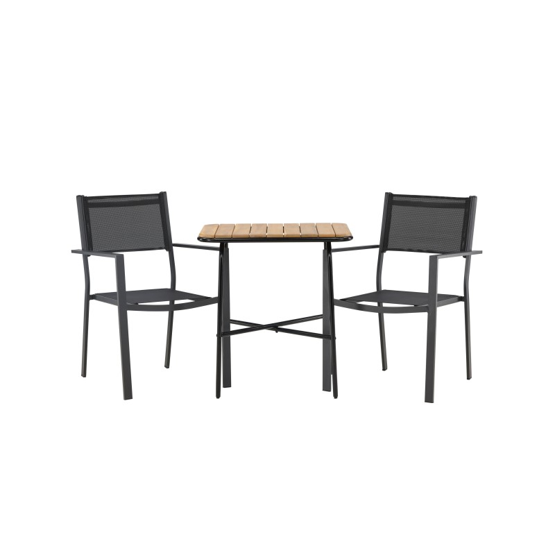 Holmbeck Cafetable Steel - must / ristkülikukujuline 55*70*74 + Copacabana virnastatav tool - must/must -2