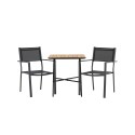 Holmbeck Cafetable Steel - must / ristkülikukujuline 55*70*74 + Copacabana virnastatav tool - must/must -2