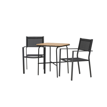 Holmbeck Cafetable Steel - must / ristkülikukujuline 55*70*74 + Copacabana virnastatav tool - must/must -2