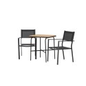 Holmbeck Cafetable Steel - must / ristkülikukujuline 55*70*74 + Copacabana virnastatav tool - must/must -2
