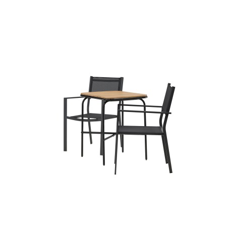 Holmbeck Cafetable Steel - must / ristkülikukujuline 55*70*74 + Copacabana virnastatav tool - must/must -2