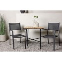 Holmbeck Cafetable Steel - must / ristkülikukujuline 55*70*74 + Copacabana virnastatav tool - must/must -2