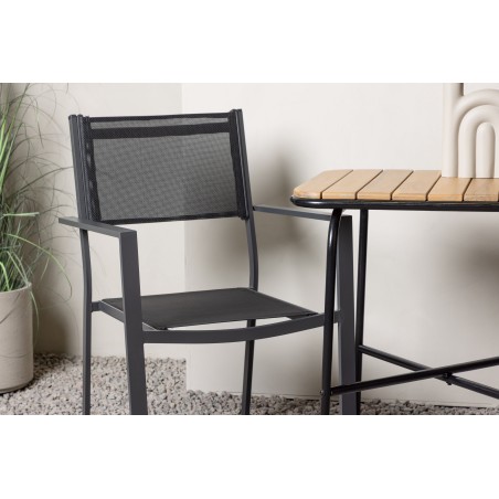 Holmbeck Cafetable Steel - must / ristkülikukujuline 55*70*74 + Copacabana virnastatav tool - must/must -2