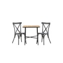 Holmbeck Cafetable Steel - must / ristkülikukujuline 55*70*74 + Tablas söögitoolid alumiinium - must / 2