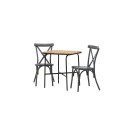 Holmbeck Cafetable Steel - must / ristkülikukujuline 55*70*74 + Tablas söögitoolid alumiinium - must / 2