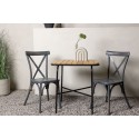 Holmbeck Cafetable Steel - must / ristkülikukujuline 55*70*74 + Tablas söögitoolid alumiinium - must / 2