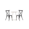 Bacong Cafetable Steel - beež / ümmargune ø60** + Tablas söögitool alumiinium - must / _2