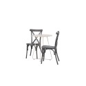 Bacong Cafetable Steel - beež / ümmargune ø60** + Tablas söögitool alumiinium - must / _2