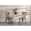 Bacong Cafetable Steel - beež / ümmargune ø60** + Tablas söögitool alumiinium - must / _2