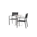Bacong Cafetable Steel - beež / ümmargune ø60** + Copacabana virnastatav tool - must/must - 2