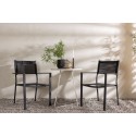 Bacong Cafetable Steel - beež / ümmargune ø60** + Copacabana virnastatav tool - must/must - 2