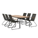 Holmbeck söögilaud teras – must / ristkülikukujuline 90*200*75 + Bois söögitoolid teras – must / tumehall köis _6