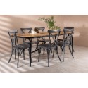 Holmbeck söögilaud teras - must / ristkülikukujuline 90*200*75 + Alumiinium söögitool Tablas - must / 6tk