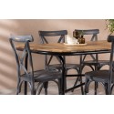 Holmbeck söögilaud teras - must / ristkülikukujuline 90*200*75 + Alumiinium söögitool Tablas - must / 6tk