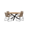 Mehhiko laud - must 4 Lindose tooliga - pruun