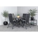 Alma söögilaud - Must Alu - ø120cm+Albany Light 5-pos - must / Must tekstiilist ja hall teak_4
