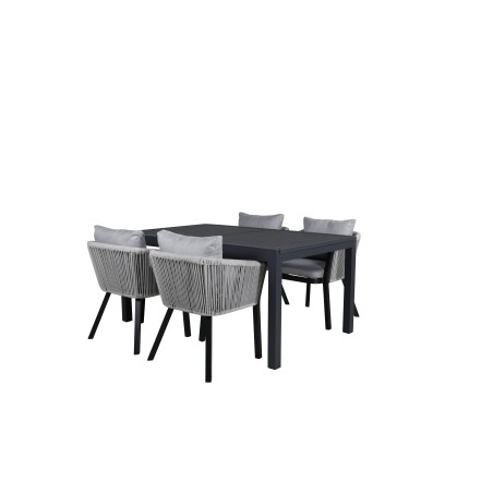 Marbella laud 160/240 – must/must+Virya söögitool – MUST Alu/hall padi _4