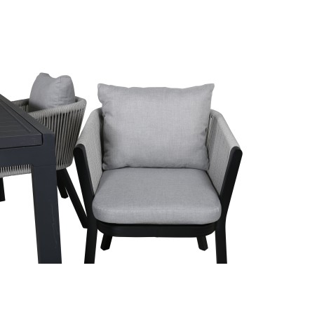 Marbella laud 160/240 – must/must+Virya söögitool – MUST Alu/hall padi _4