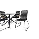 Alma söögilaud - Must Alu - ø120cm+Bois Tugitool - Must Alu / Must Köis / Acacia_4