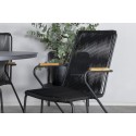 Alma söögilaud - Must Alu - ø120cm+Bois Tugitool - Must Alu / Must Köis / Acacia_4
