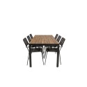 Söögilaud Bois 200*100cm - Mustad jalad / Acacia + Lindos tugitool - Must Alu