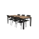 Söögilaud Bois 200*100cm - Mustad jalad / Acacia + Lindos tugitool - Must Alu