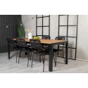 Söögilaud Bois 200*100cm - Mustad jalad / Acacia + Lindos tugitool - Must Alu