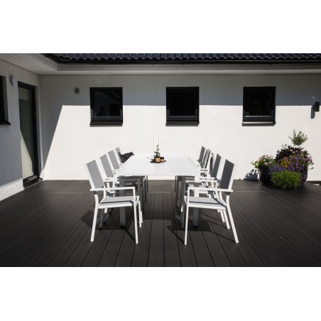 Marbella söögilaud 160/240*100*H75 – Vit+Copacabana toolid 