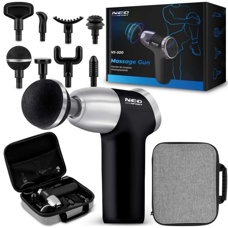 Massaažipüstol 8 otsikuga must | FreshDesign.ee