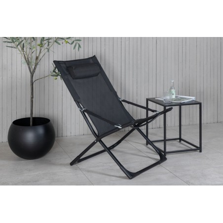 Kokkupandav Sevilla Relax Chair 2-pakk - must raam/must padi