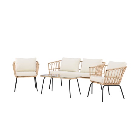Ortigia Lounge Set aiamööbli komplekt- must / Looduslik rotang