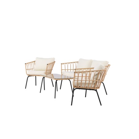 Ortigia Lounge Set aiamööbli komplekt- must / Looduslik rotang