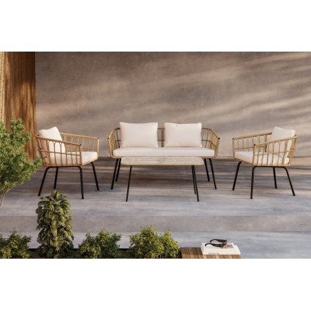 Ortigia Lounge Set aiamööbli komplekt- must / Looduslik rotang