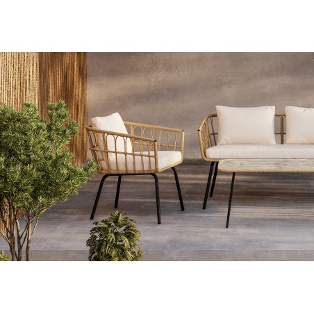 Ortigia Lounge Set aiamööbli komplekt- must / Looduslik rotang