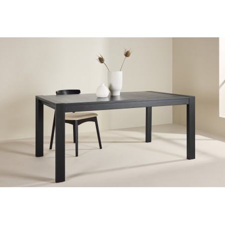 Slider Söögilaud 250x95x75 cm - Must / Täispuidust tamme spoon