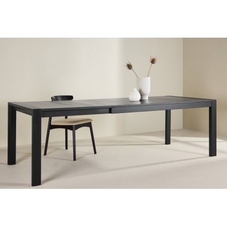 Slider Söögilaud 250x95x75 cm - Must / Täispuidust tamme spoon