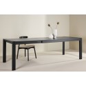 Slider Söögilaud 250x95x75 cm - Must / Täispuidust tamme spoon