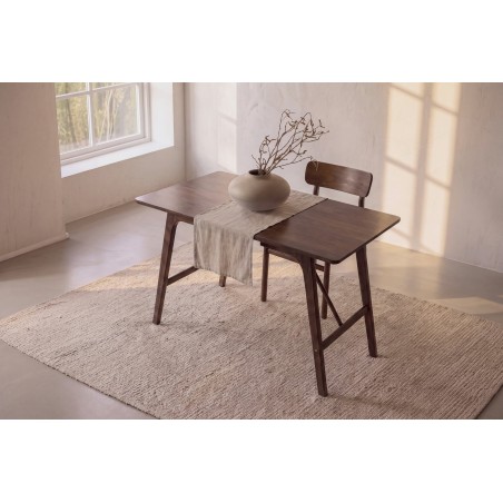 Söögilaud Kaseidon 120x80 cm - Kummipuu / Tumepruun MDF -