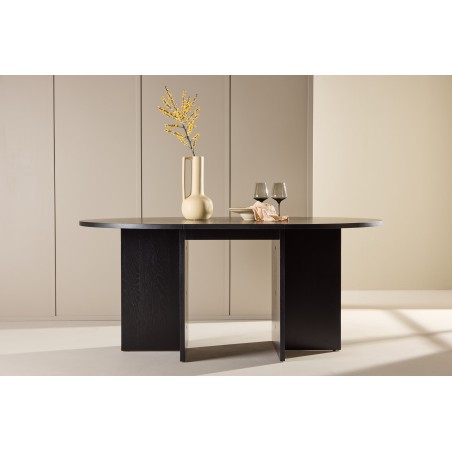Strada söögilaud 120/170 x120x74 cm - must / tamme spoon