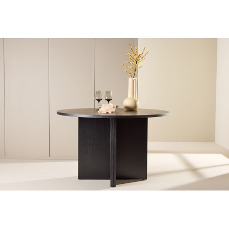 Strada söögilaud 120/170 x120x74 cm - must / tamme spoon