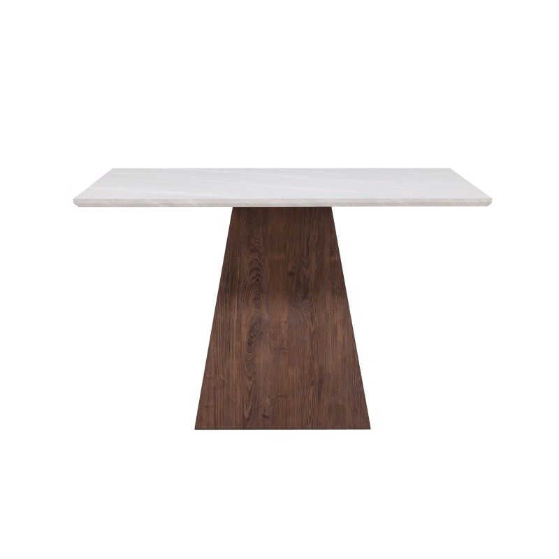 Cael Square Söögilaud 120x120x75 cm - MDF 3D Paber Mocca / Stonelook