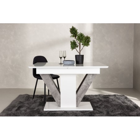 Disa söögilaud 120/160*80 - valge / hall MDF